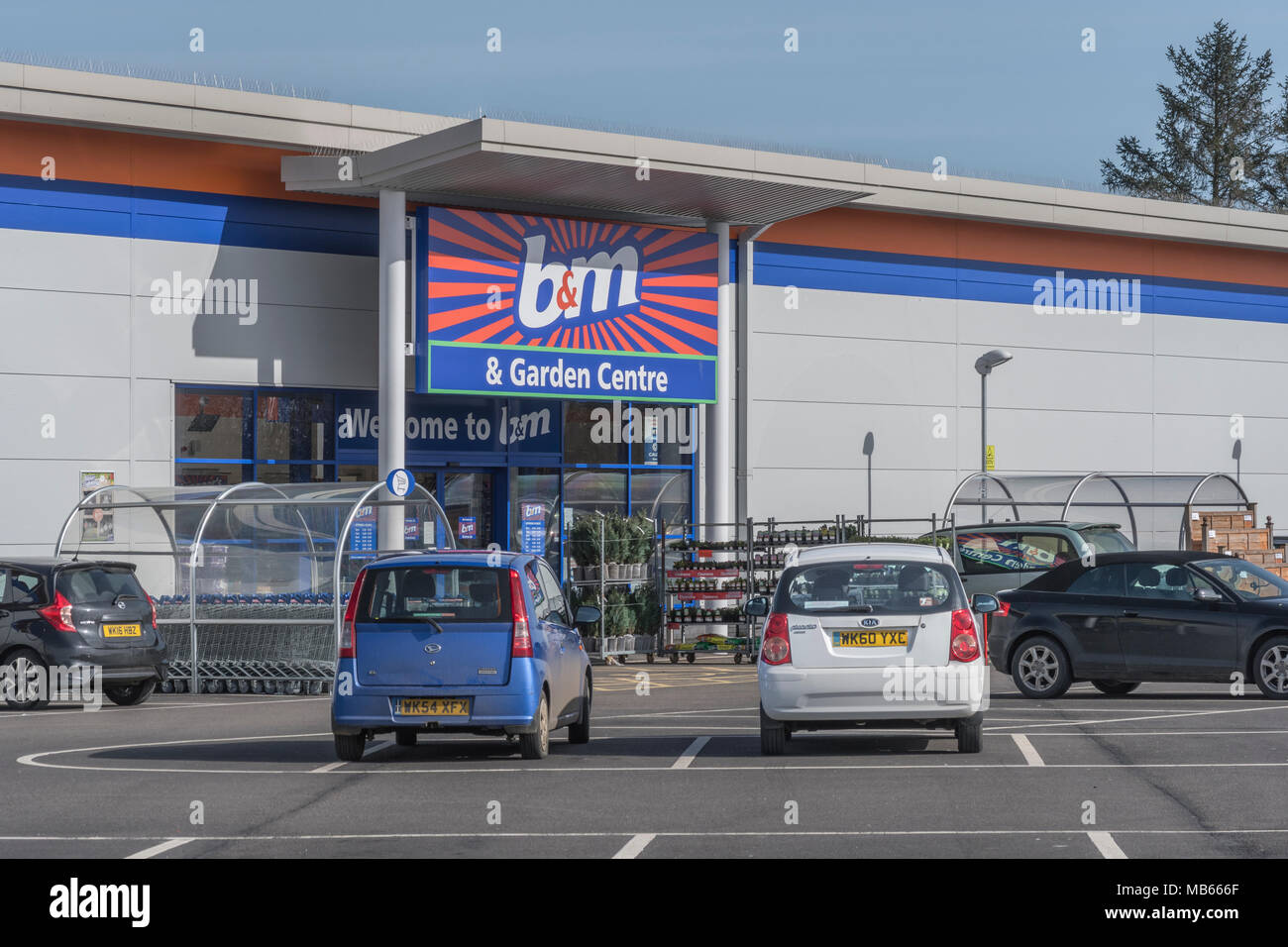 Exterior B&M Homestore shop / store in Bodmin, Cornwall. B&M is a