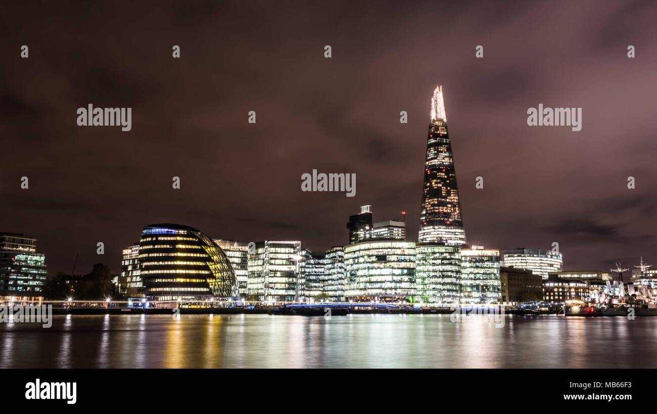 London Urban Skyline at night Stock Photo