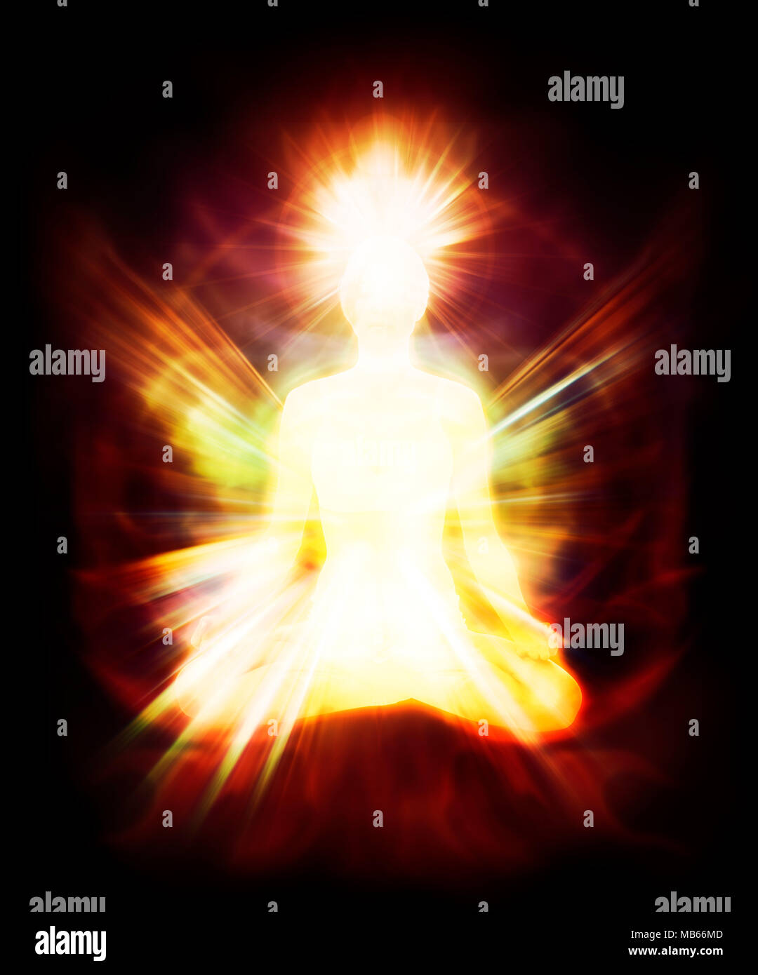 Glowing human energy body with Qi energy emanations Woman Glowing human energy body with Qi energy emanations Woman