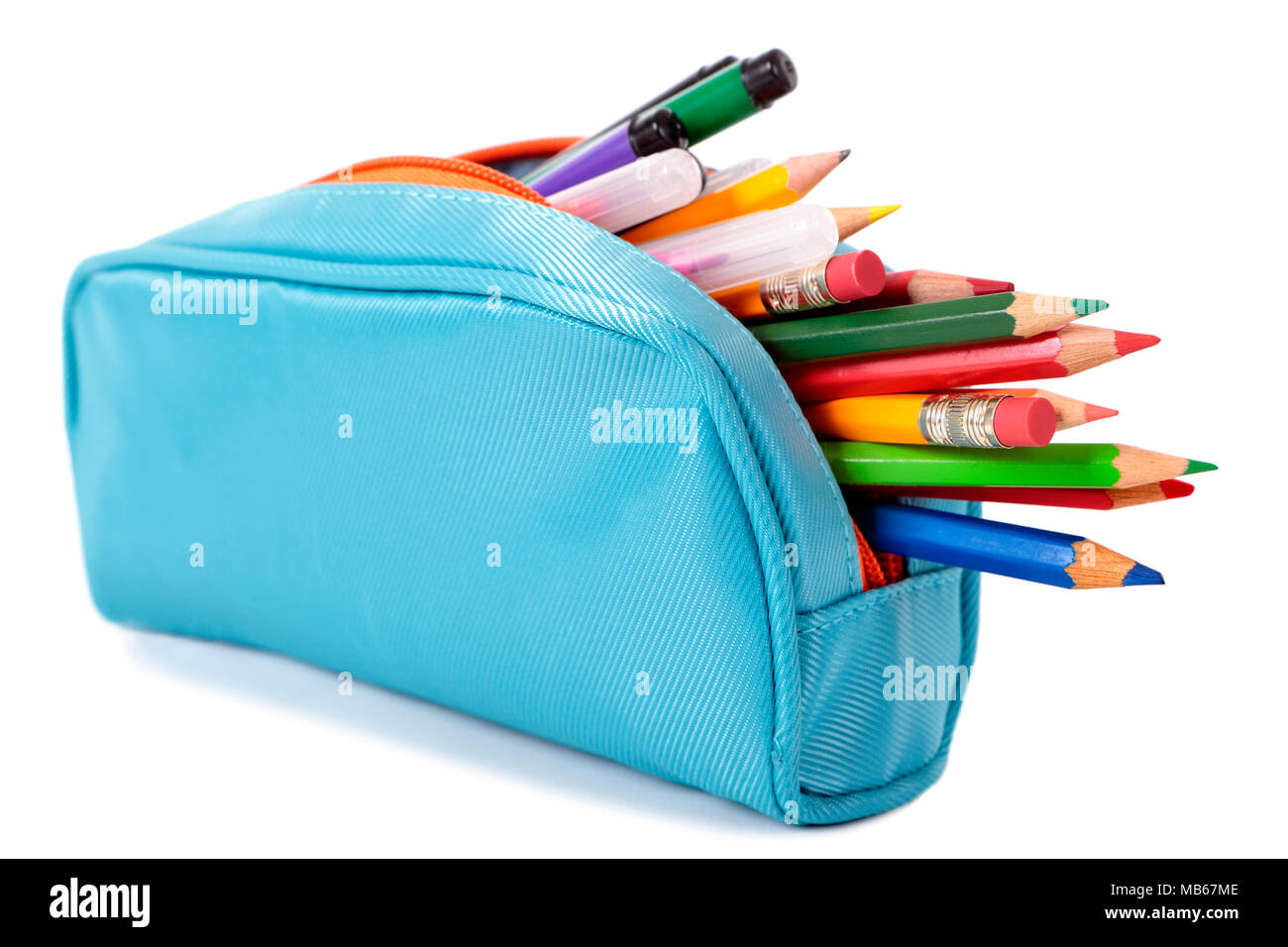 Blue Pencil Case Stock Photo Alamy
