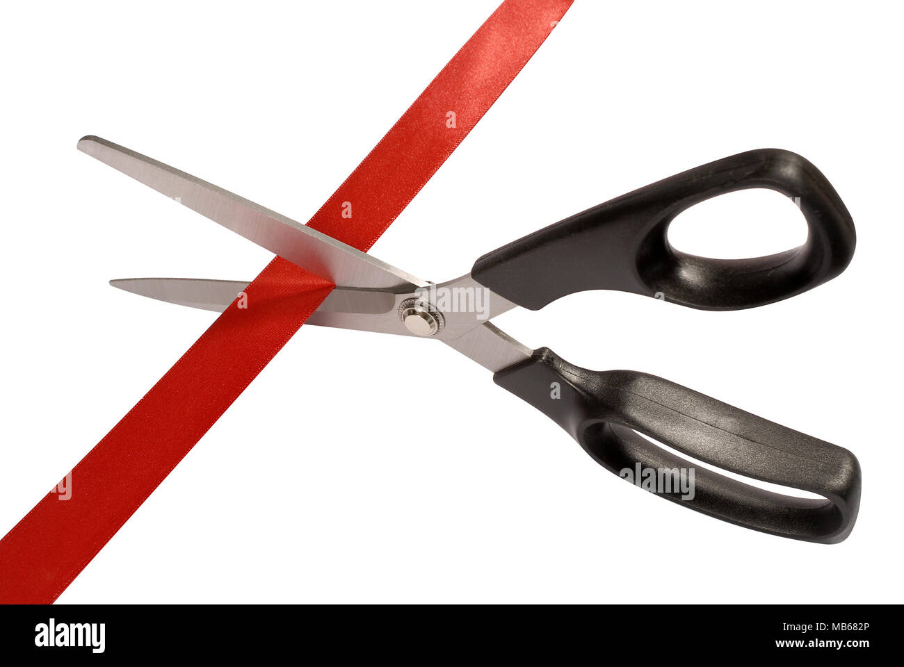 Ribbon and Scissors on White Background Stock Photo - Image of