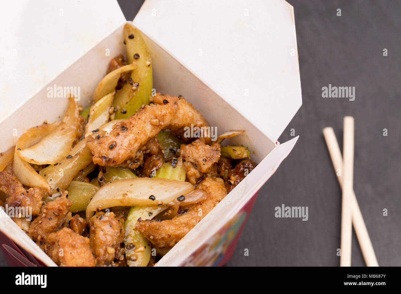 Black Pepper Chicken Chinese Food Stock Photo Alamy