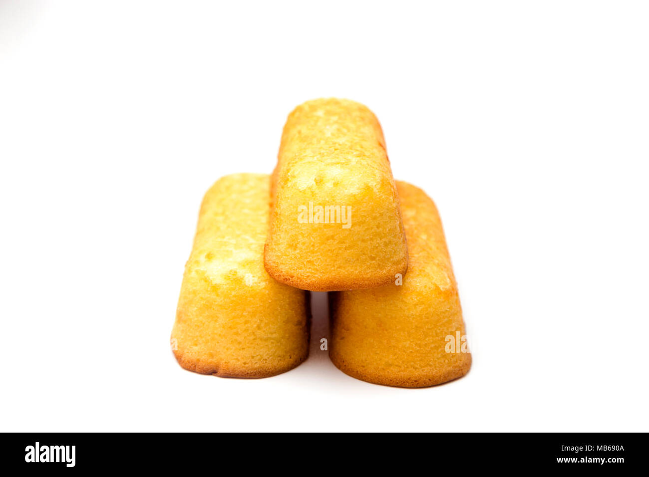 Cream Filled Snack Cake on a White Background Stock Photo Alamy