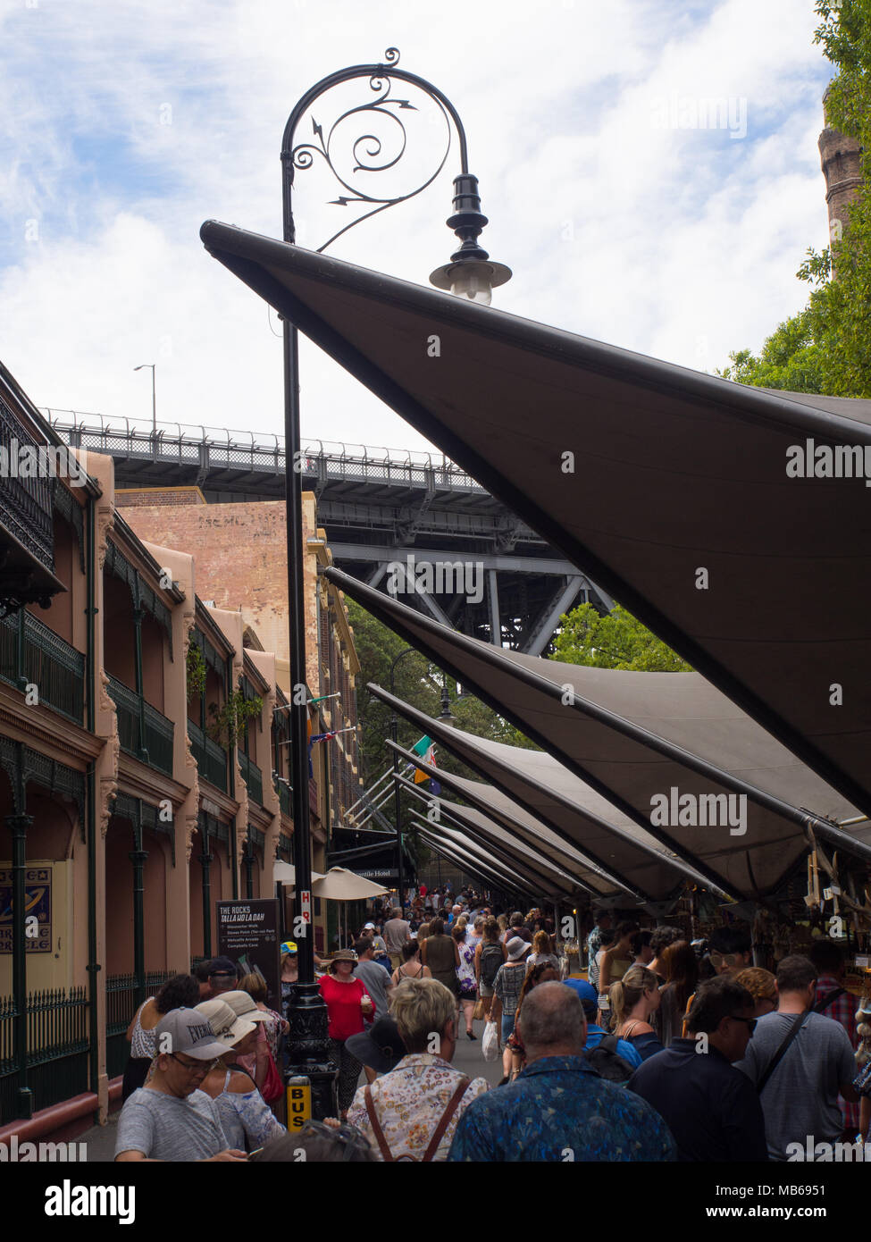 Crowd Of People Walking Around The Rocks In Sydney Stock Photo - Alamy
