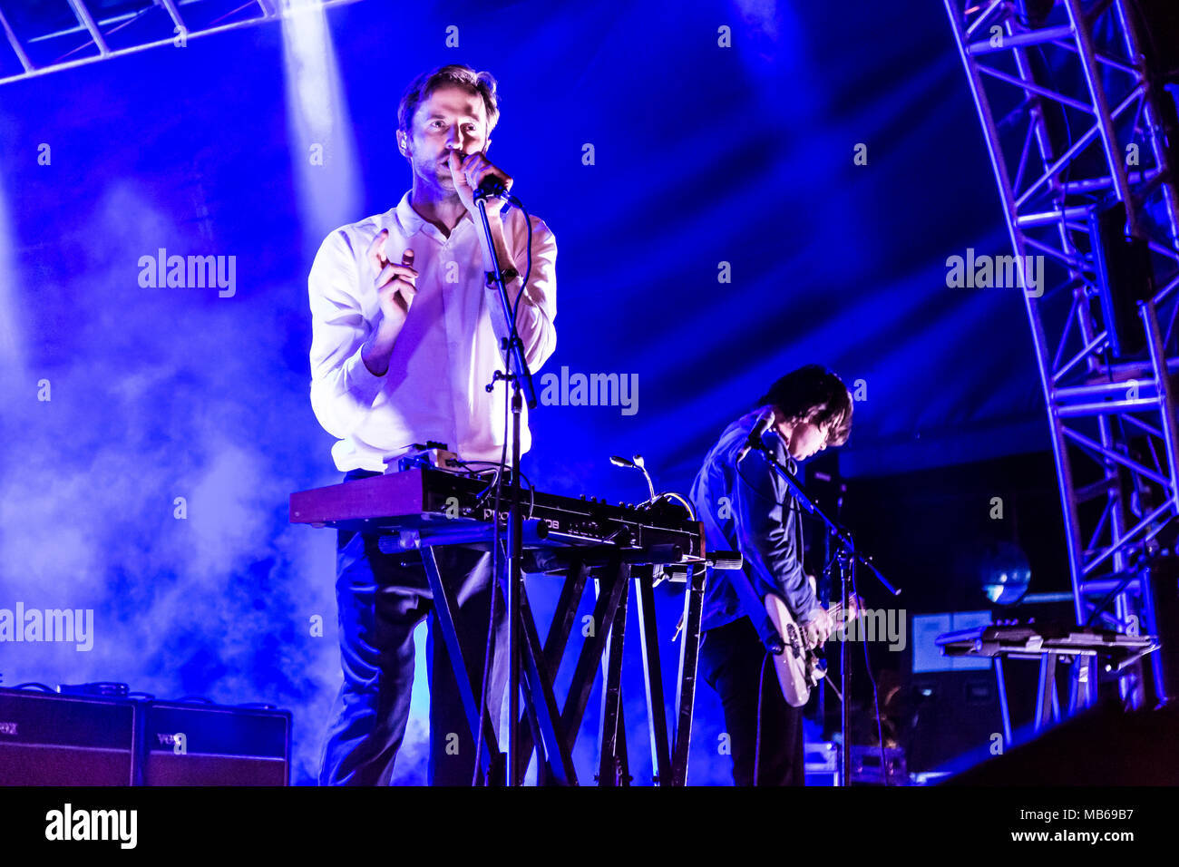 Cut Copy performs at Air+Style Festival in Los Angeles, CA, USA Stock Photo