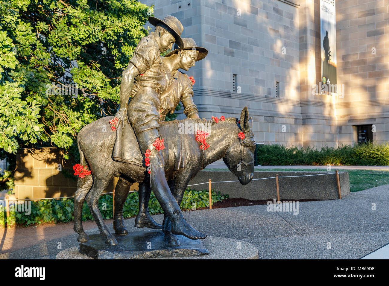 Statue of Simpson and his donkey at Australian War Memorial, Canberra