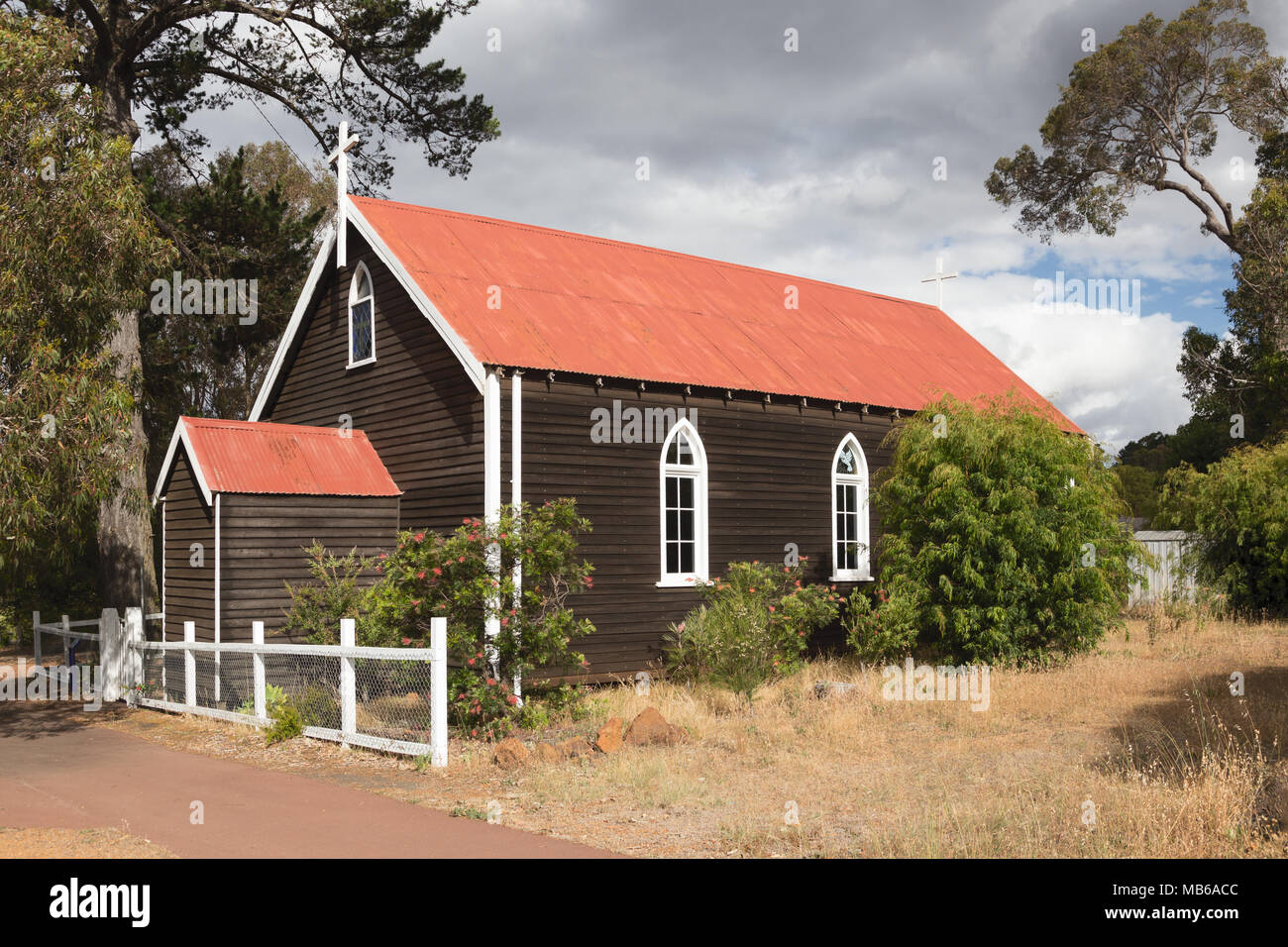 The Anglican Church of St Barnabas at Greenbushes in the south-west region of Western Australia Stock Photo