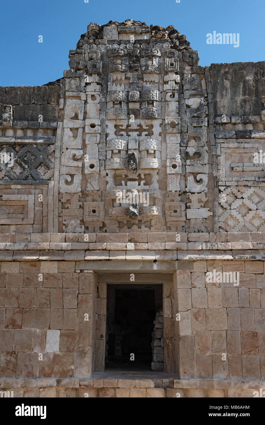 Details of the maya puuc architecture style in the ruins of uxmal, mexico Stock Photo