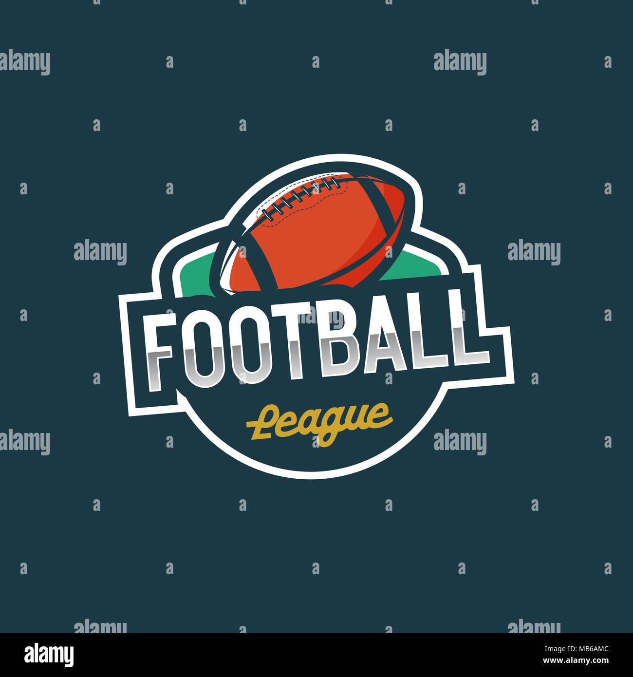 American football or rugby club embroidery patch Vector Image