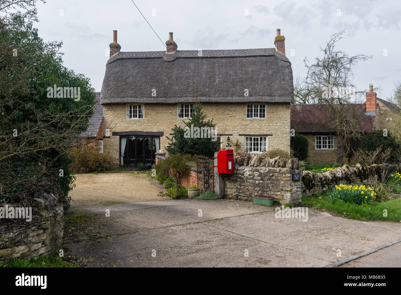 A thatched cottage in the pretty village of Ravenstone, Buckinghamshire