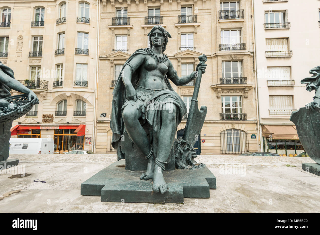 Bronze sculptures named 'The Six Continents' at the Musée D'Orsay in