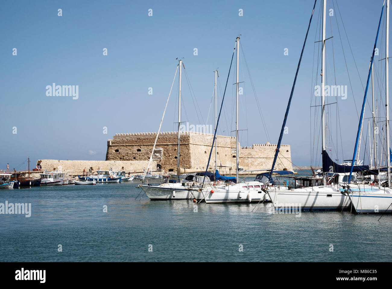 Venetian Fortress on the harbour at Heraklion, Crete, Greece. 2017 Stock Photo