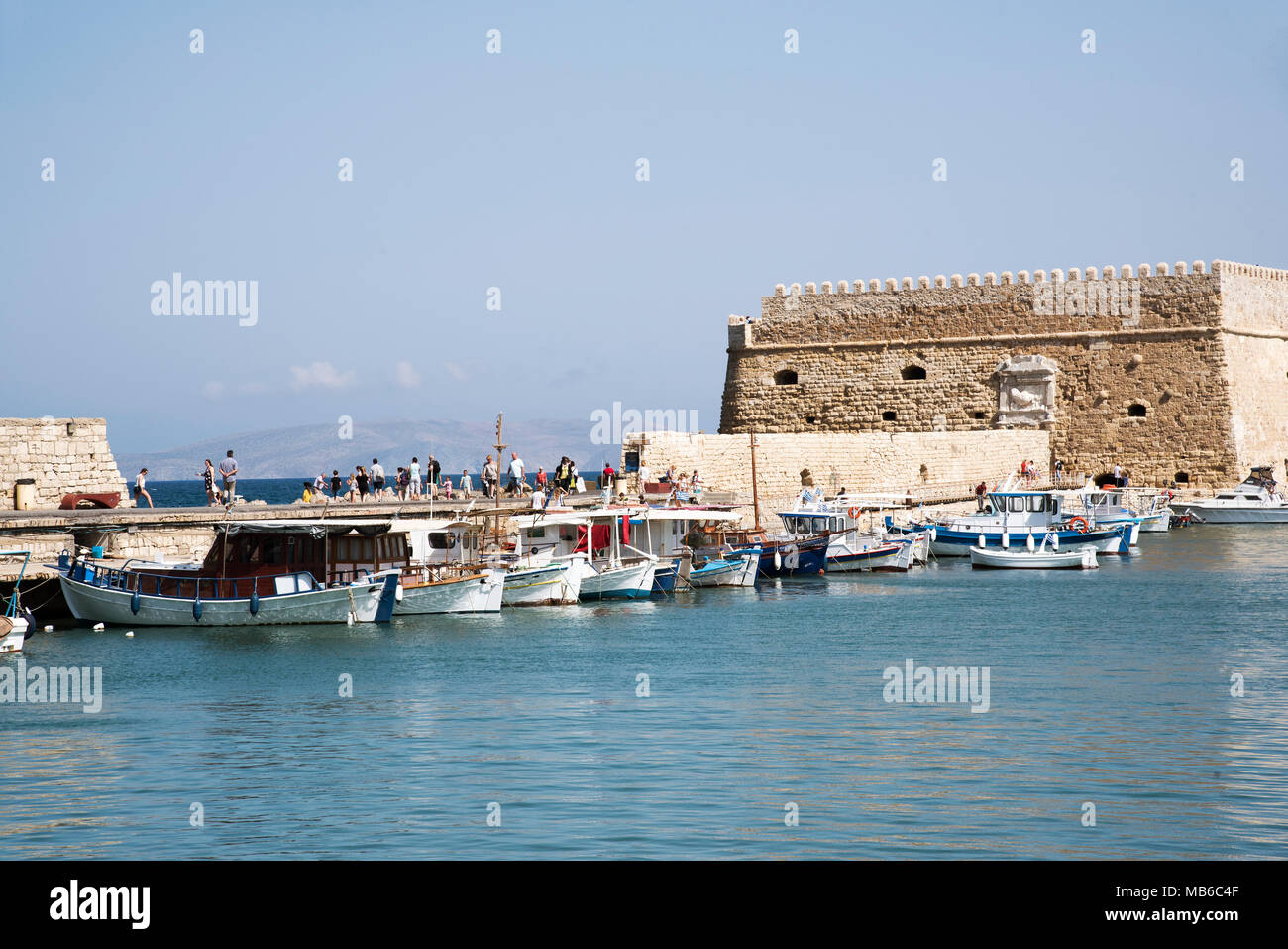 Venetian Fortress on the harbour at Heraklion, Crete, Greece. 2017 Stock Photo