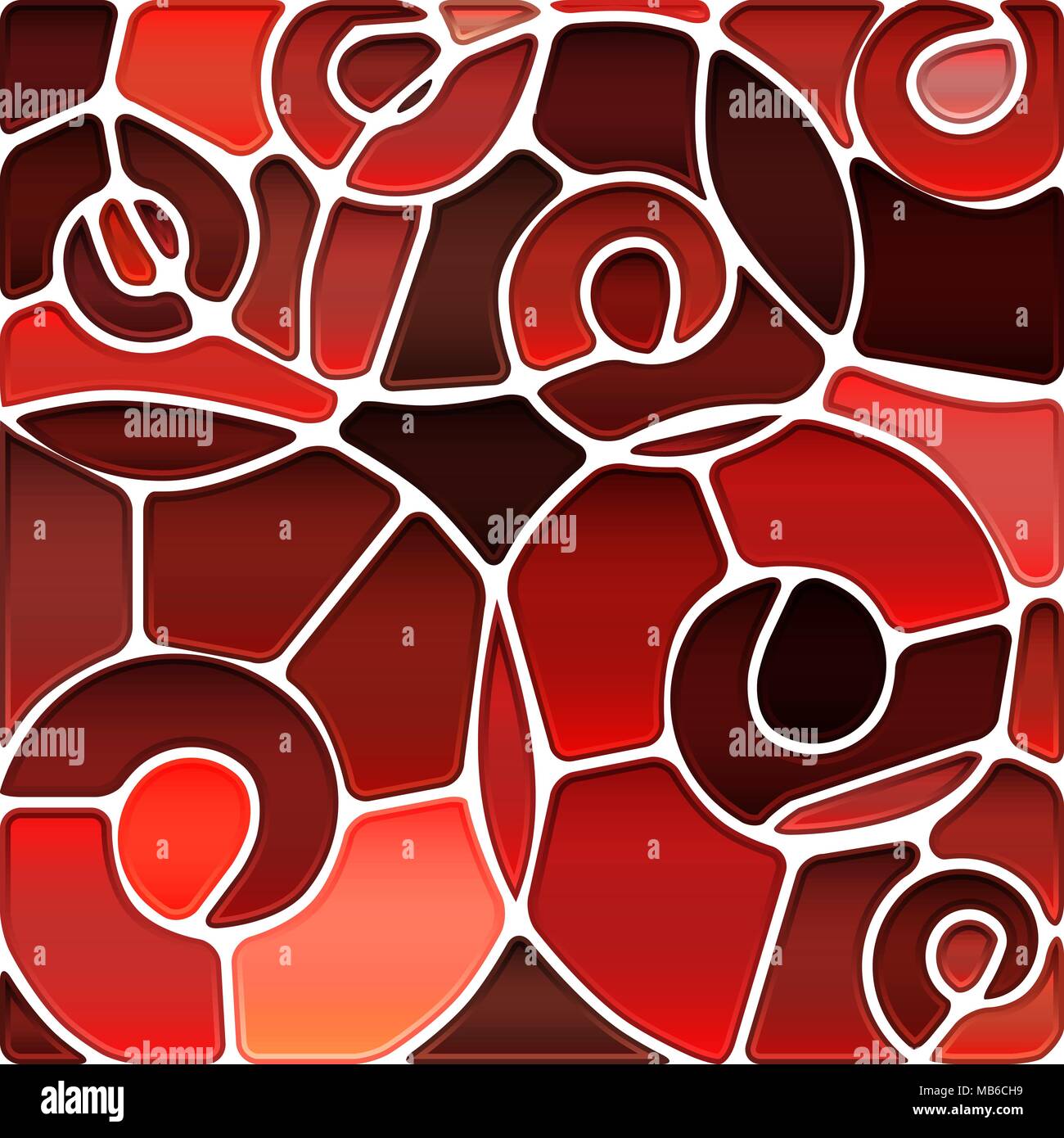 abstract vector stained-glass mosaic background - red spirals Stock ...
