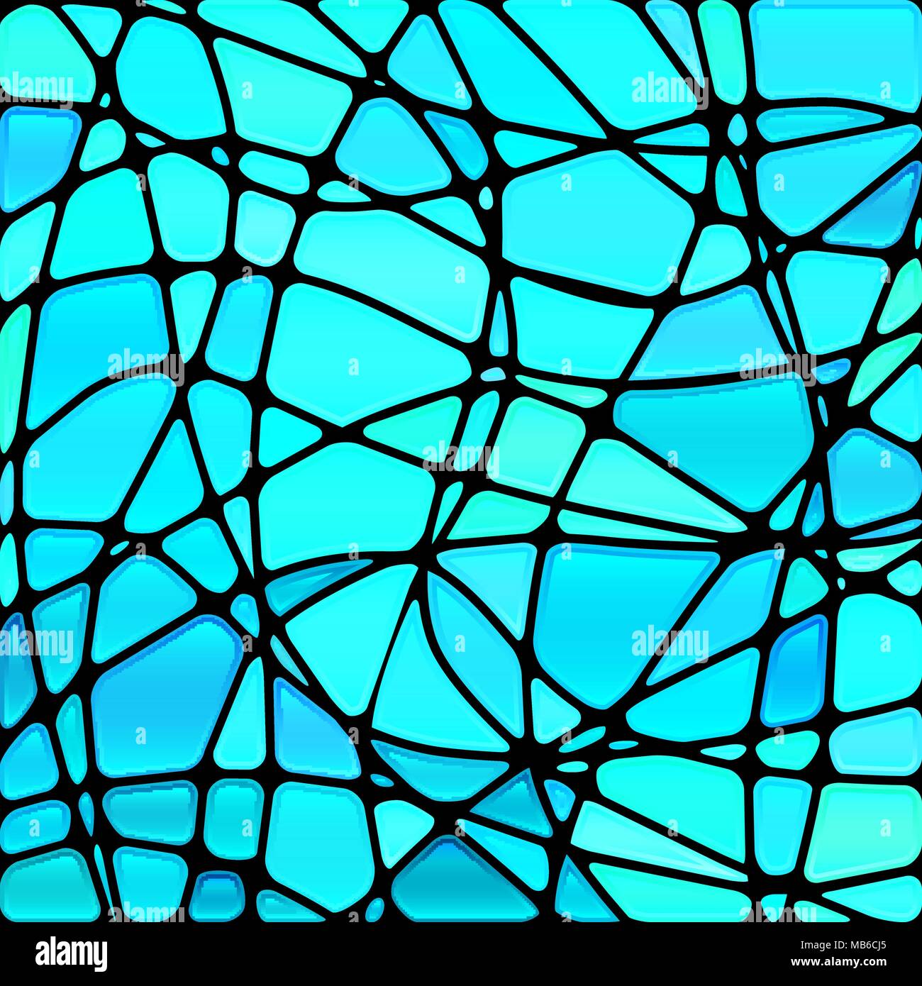 abstract vector stained-glass mosaic background - light blue Stock ...