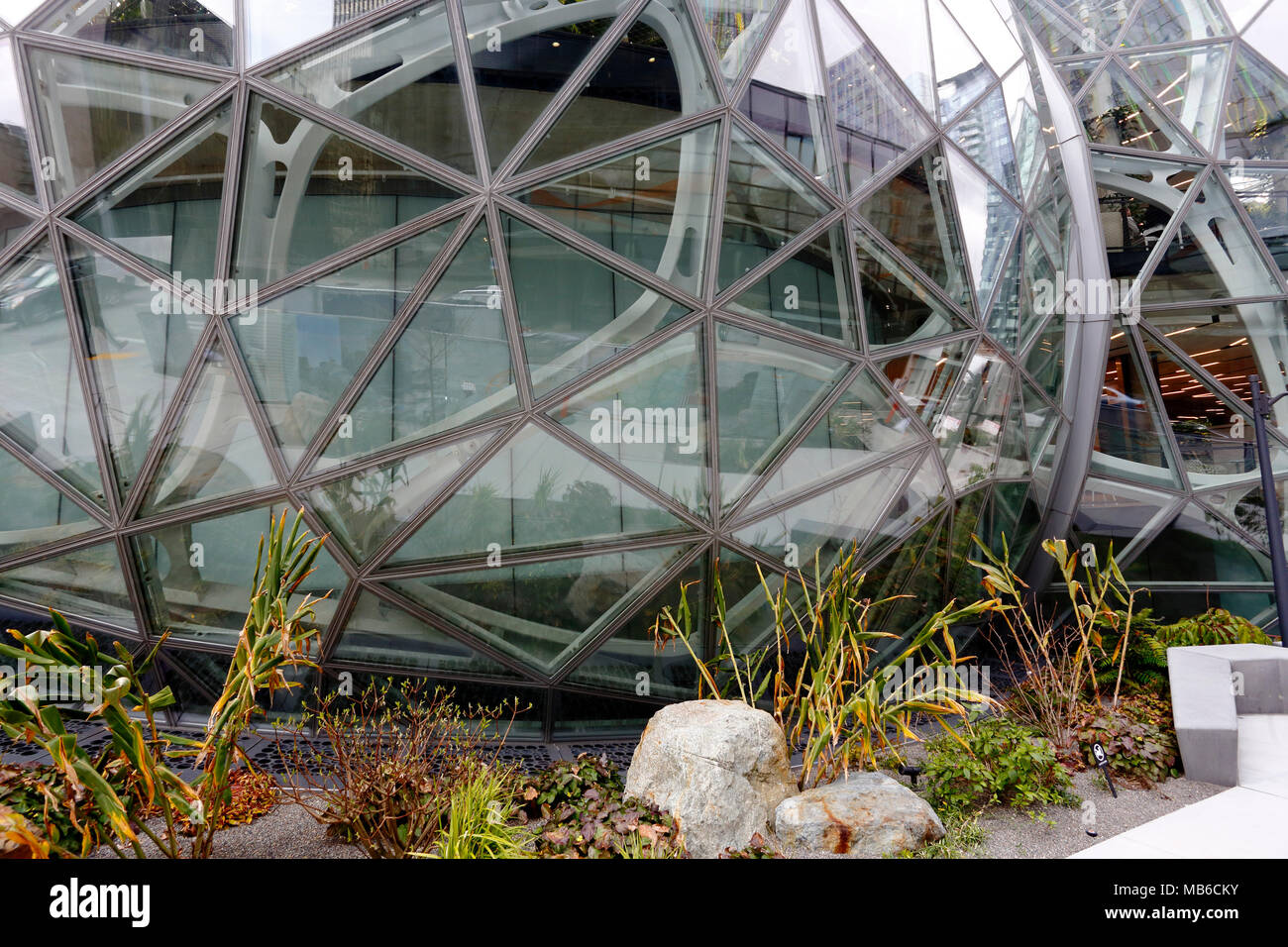 Amazon Spheres office building in Downtown Seattle, Washington. Stock Photo