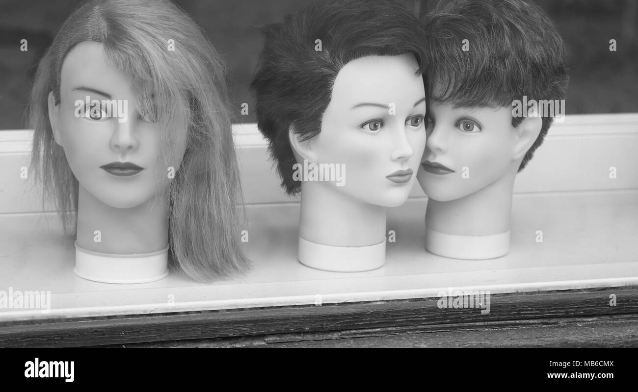 Mannequin Head With Wig And Bald Mannequins Stock Photo - Download