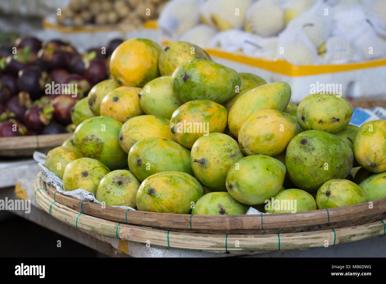 mango pile closeup Stock Photo