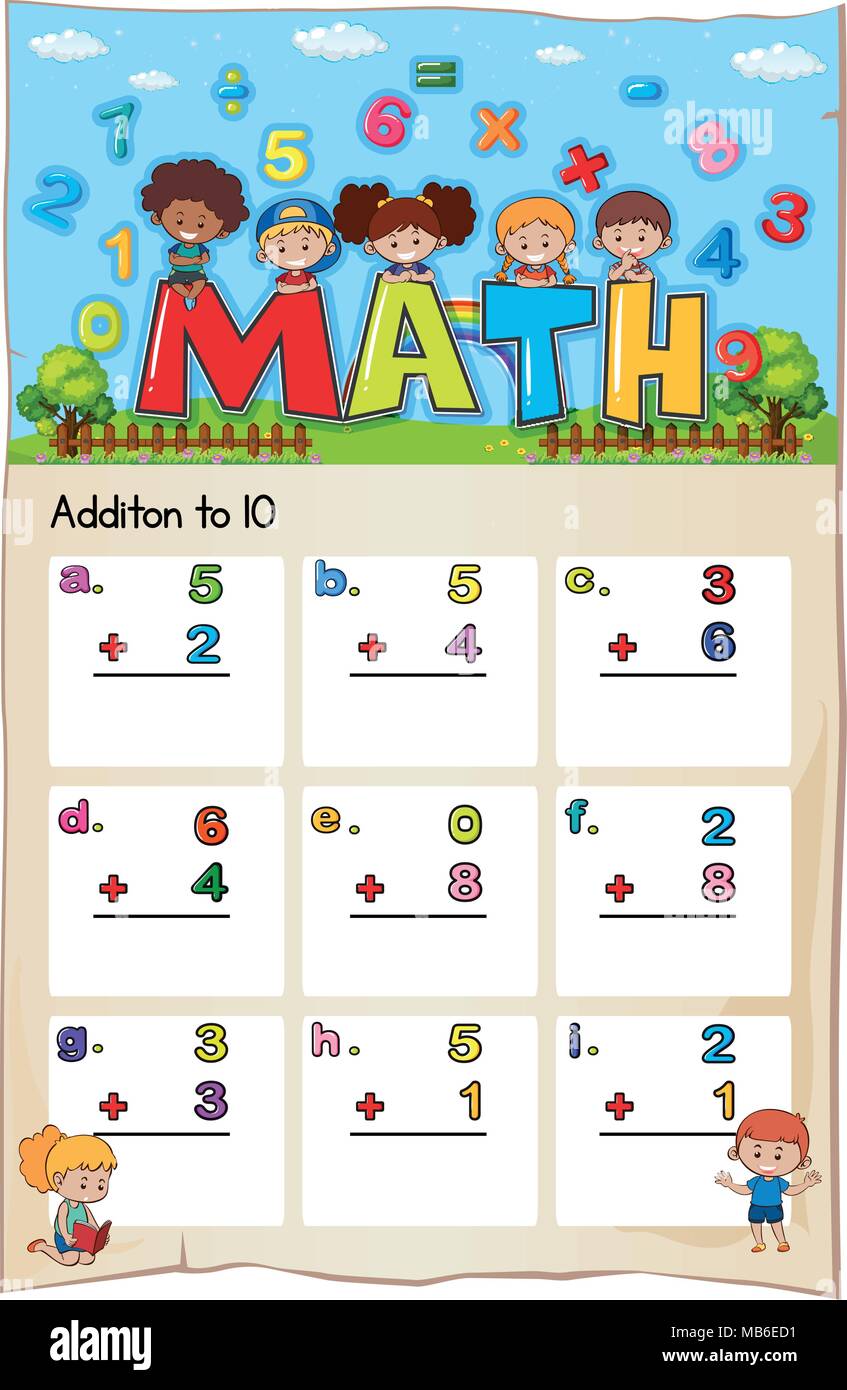 Math worksheet for addition illustration Stock Vector Image & Art In Touch Math Addition Worksheet