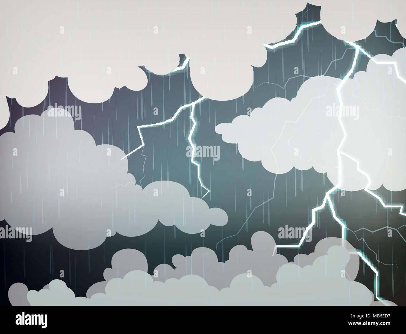Sky background with rain and thunders illustration Stock Vector Image ...