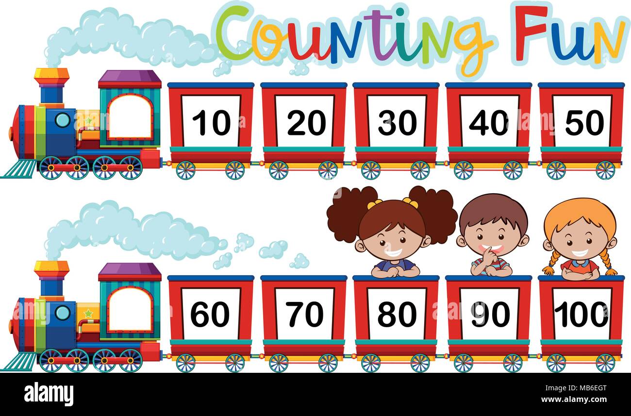 Counting numbers on the train illustration Stock Vector Image & Art Alamy