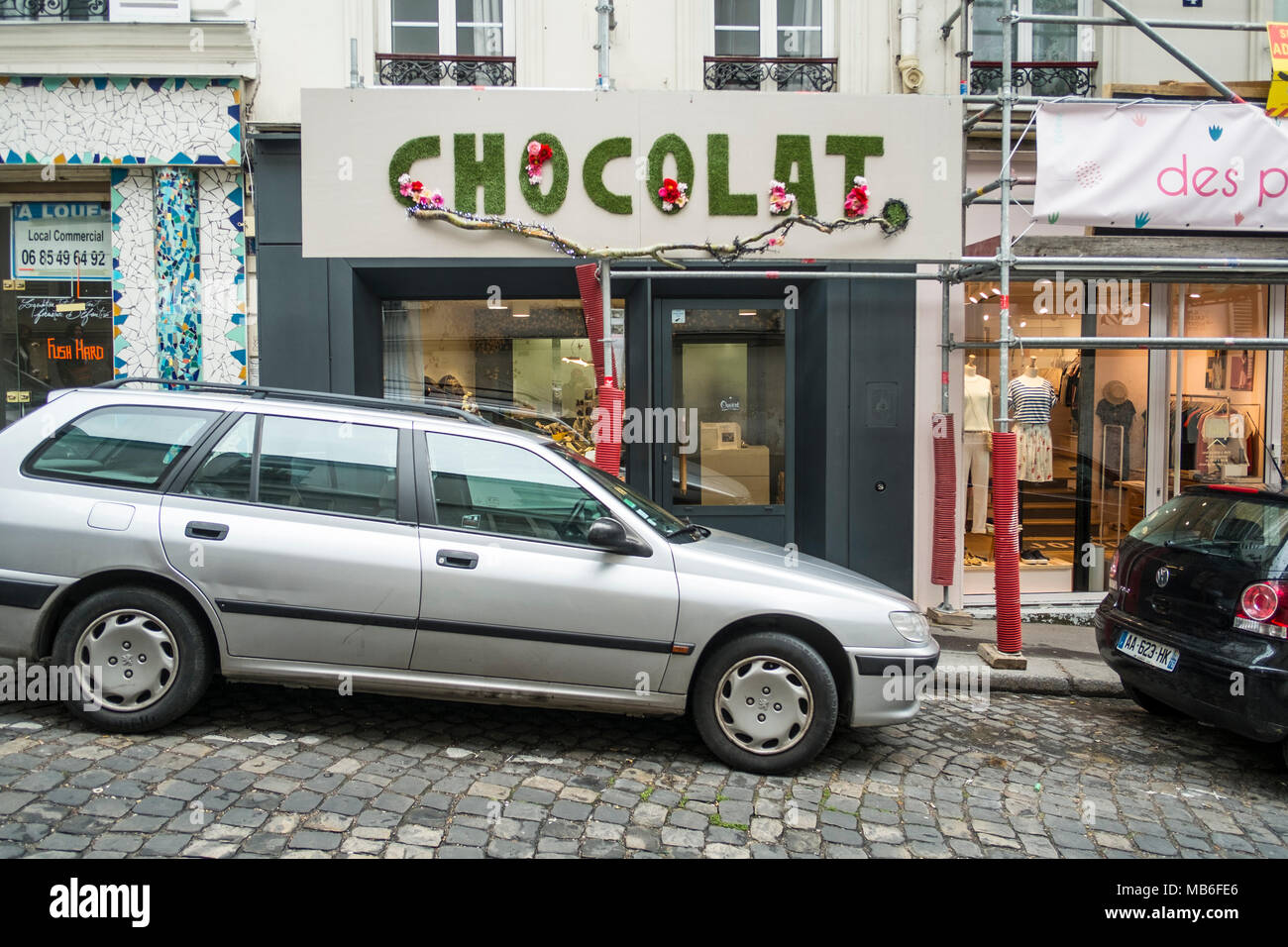 A quintessential Parisian chocolate store. Stock Photo