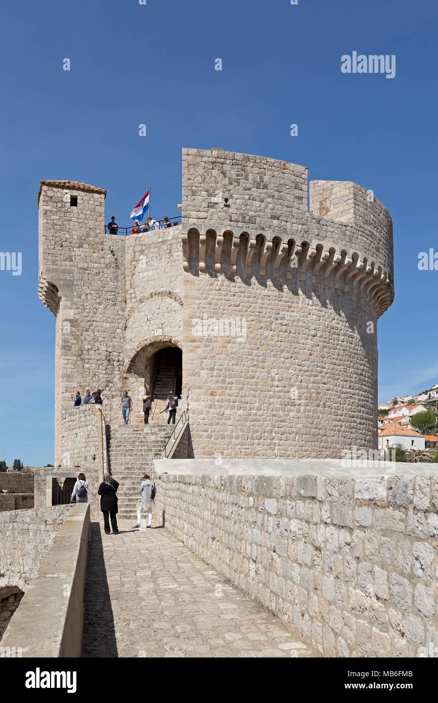 Minčeta Tower, Town Wall, Old Town, Dubrovnik, Croatia Stock Photo