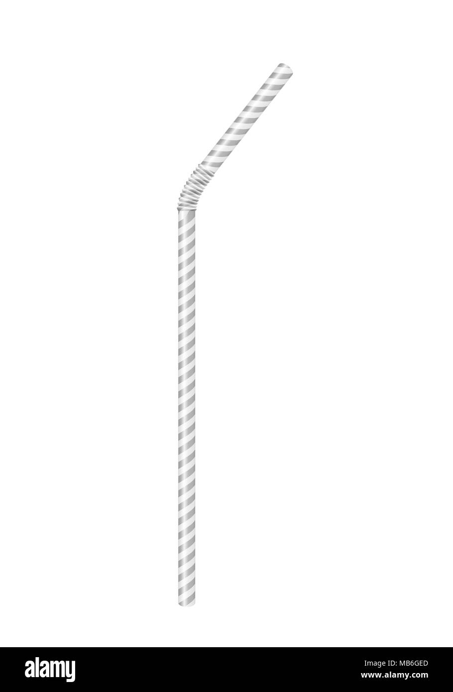 Drinking straw on a white background. Vector illustration Stock Photo