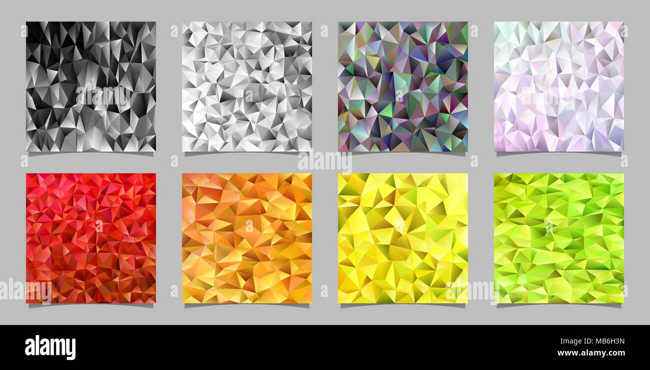 Abstract chaotic triangle pattern background set - vector mosaic graphic design Stock Vector