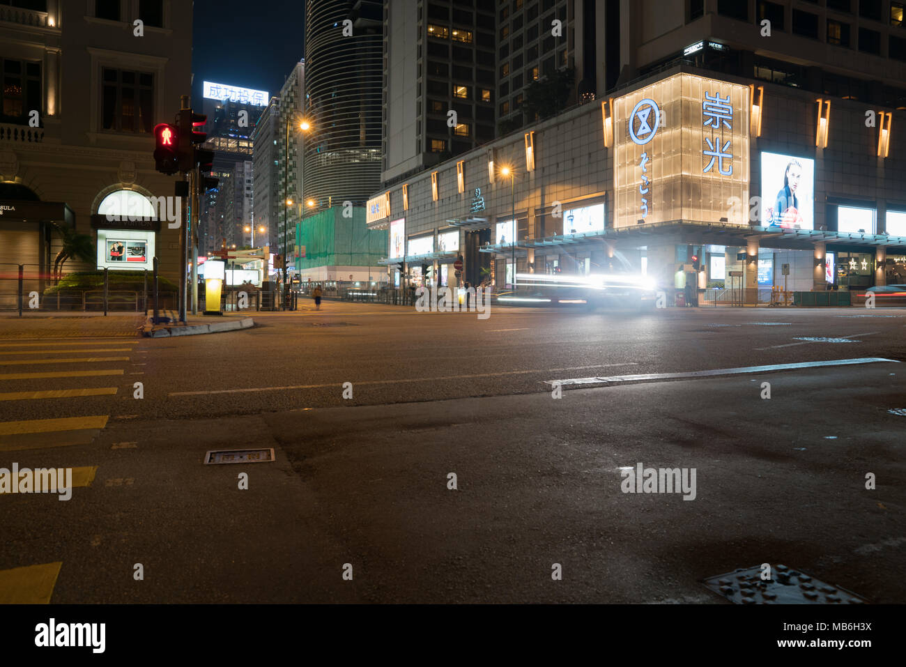 Night street scene downtown Hong Kong Stock Photo - Alamy