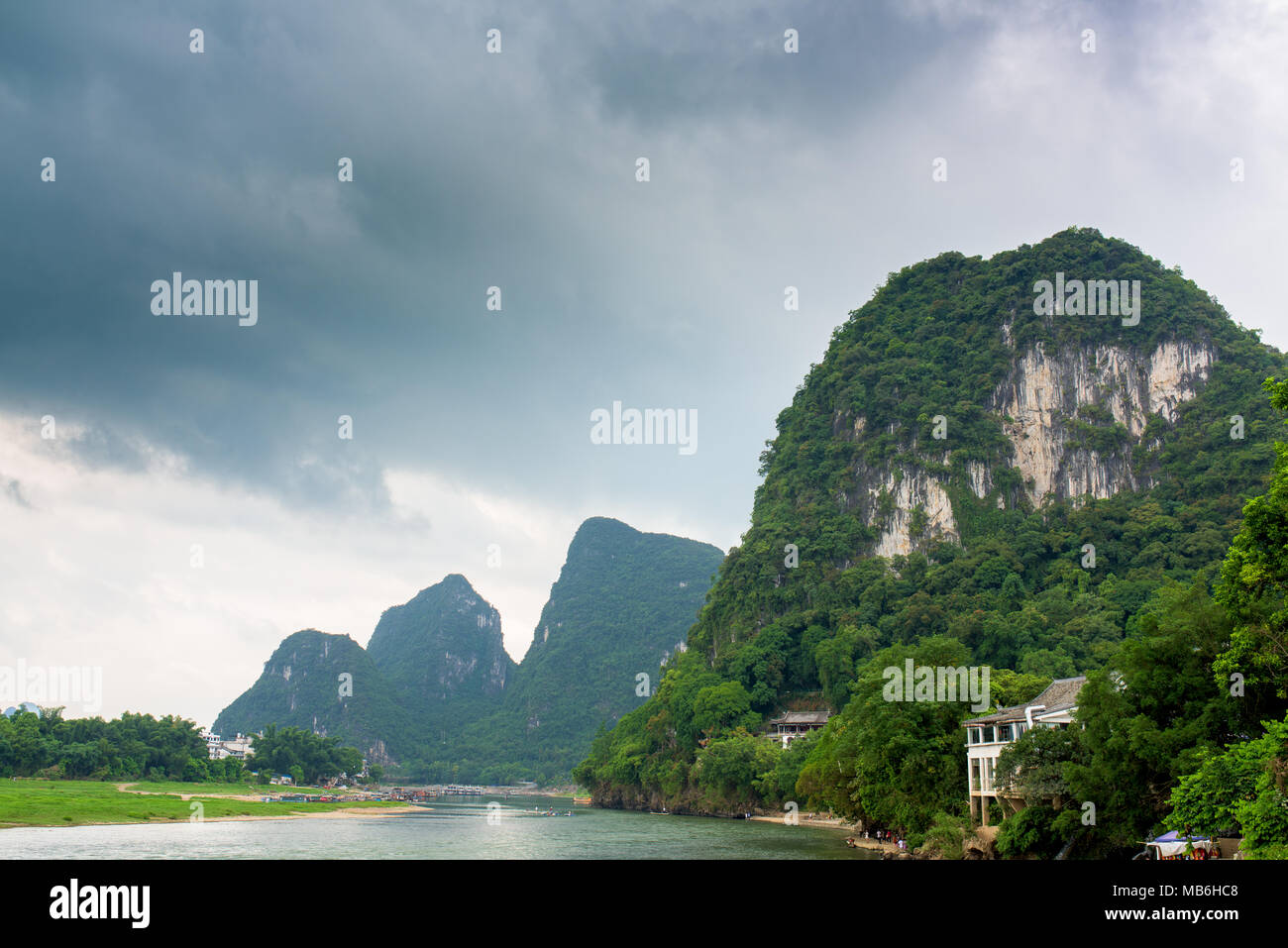 Guilin, China and river Li Stock Photo