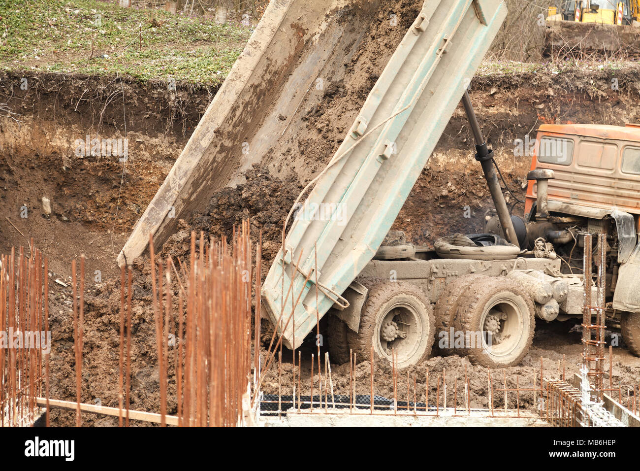 Tipper construction truck moving equipment hi-res stock photography and ...