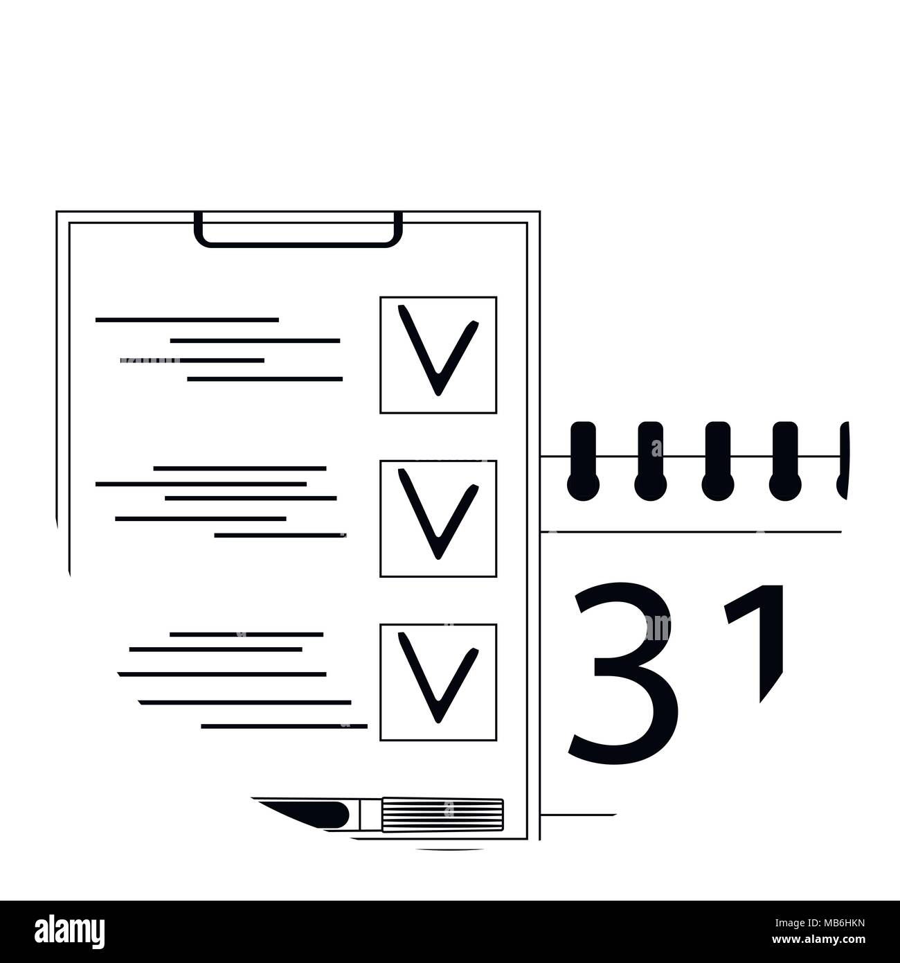 Planning icon app. Vector calendar and management business illustration Stock Vector