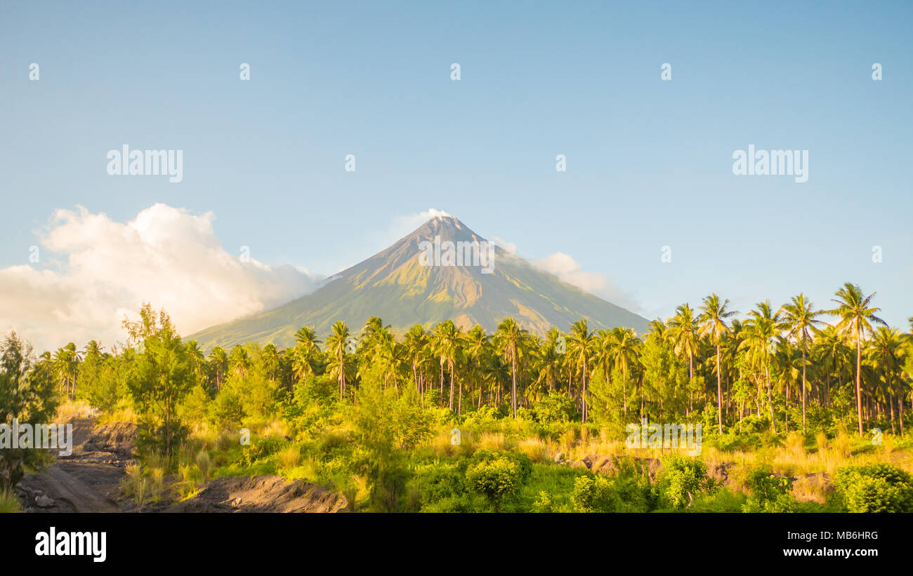 Mayon Volcano in Legazpi, Philippines. Mayon Volcano is an active