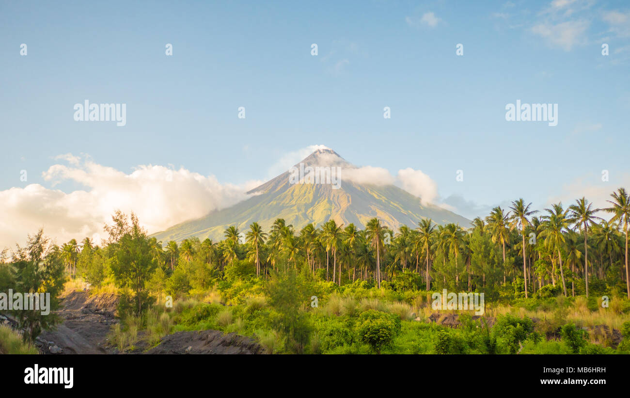 Mayon Volcano in Legazpi, Philippines. Mayon Volcano is an active