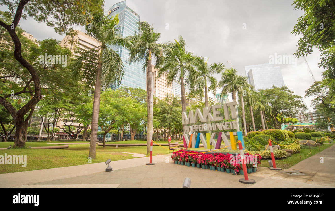 MANILA, PHILIPPINES NOVEMBER 28, 2017 Ayala Triangle in Makati City