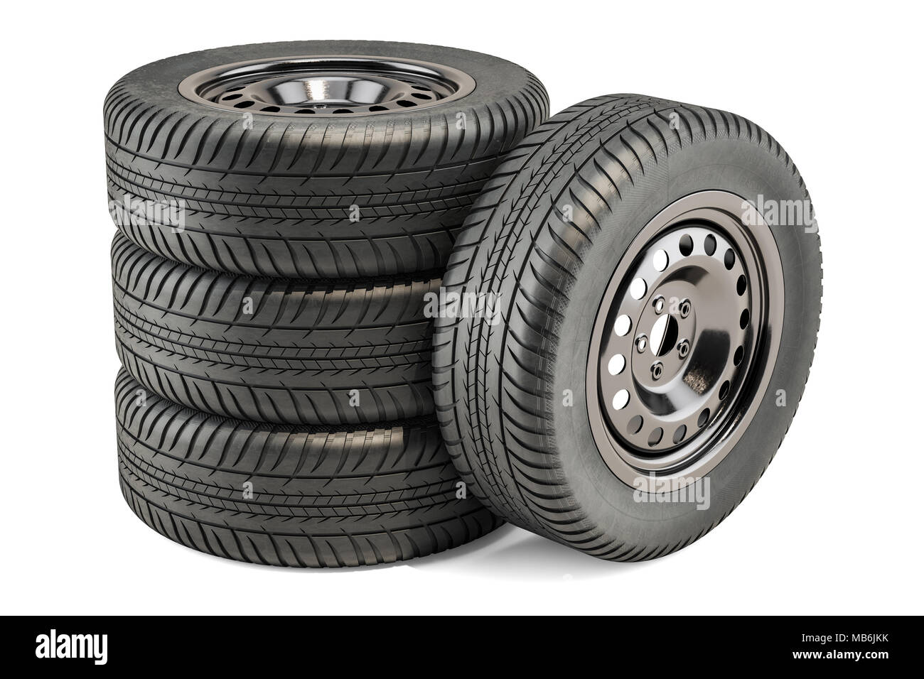 Car Wheels, 3D rendering isolated on white background Stock Photo - Alamy
