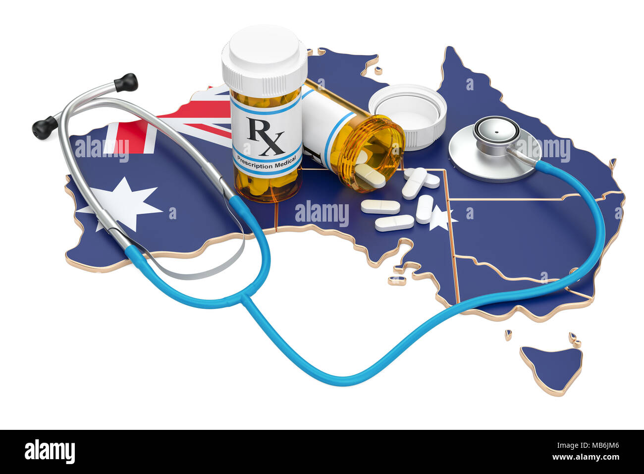 Healthcare in Australia concept, 3D rendering isolated on white background Stock Photo Alamy