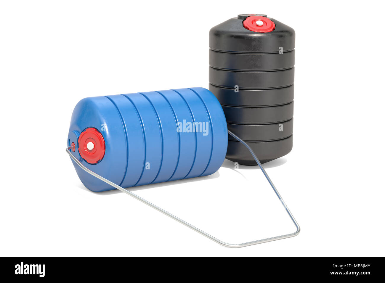 Water Rollers, 3D rendering isolated on white background Stock Photo