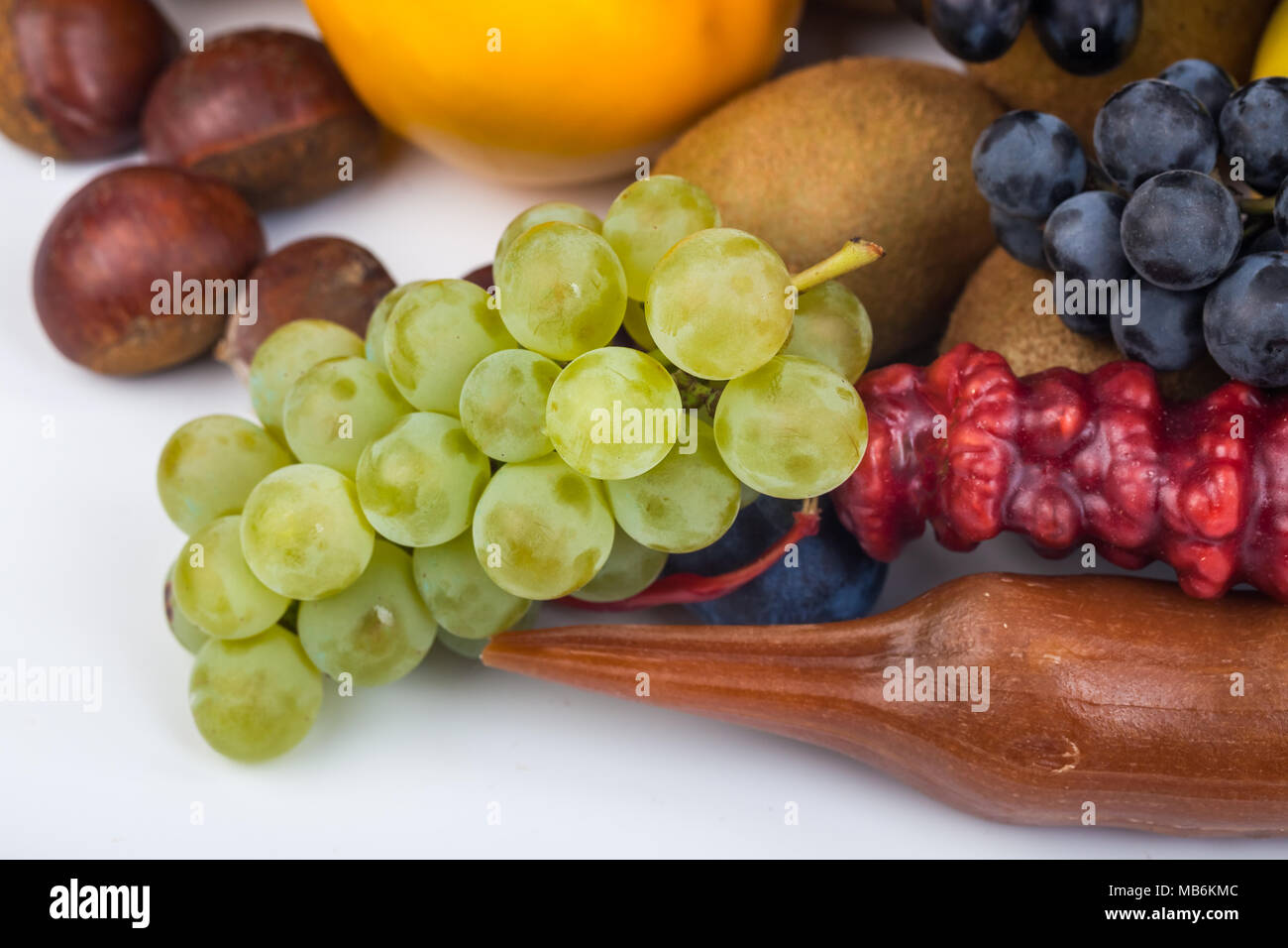 Fresh fruits isolated on a white background. Stock Photo