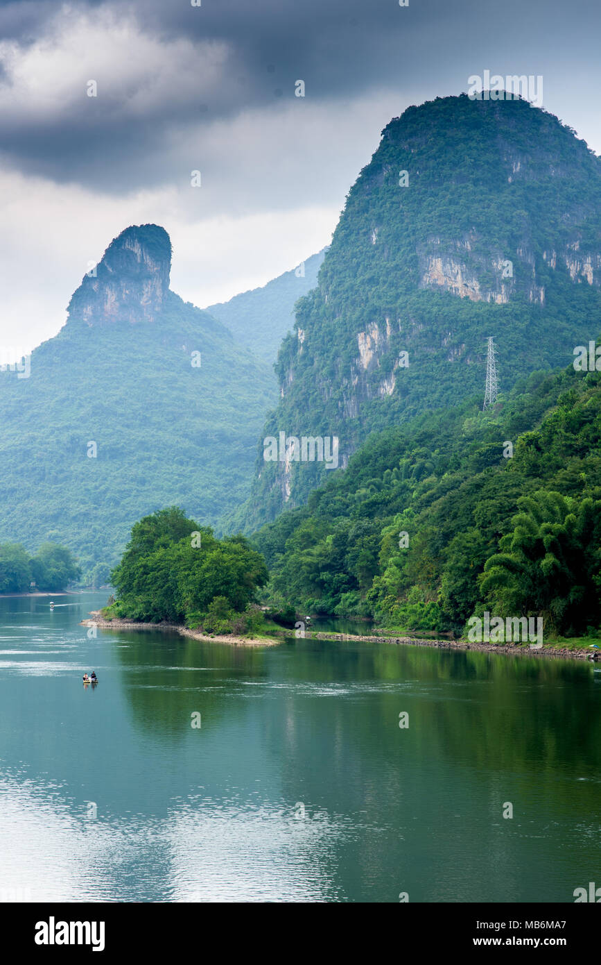 Guilin, China and river Li Stock Photo