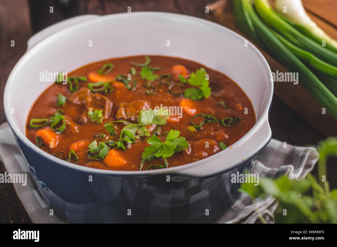 Mb Stew Beef stew with carrots, food photography, lot of herbs inside stew ...