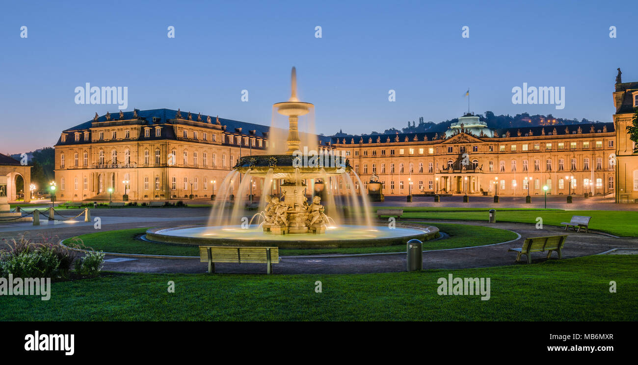 Schlossplatz Stuttgart in the morning Stock Photo