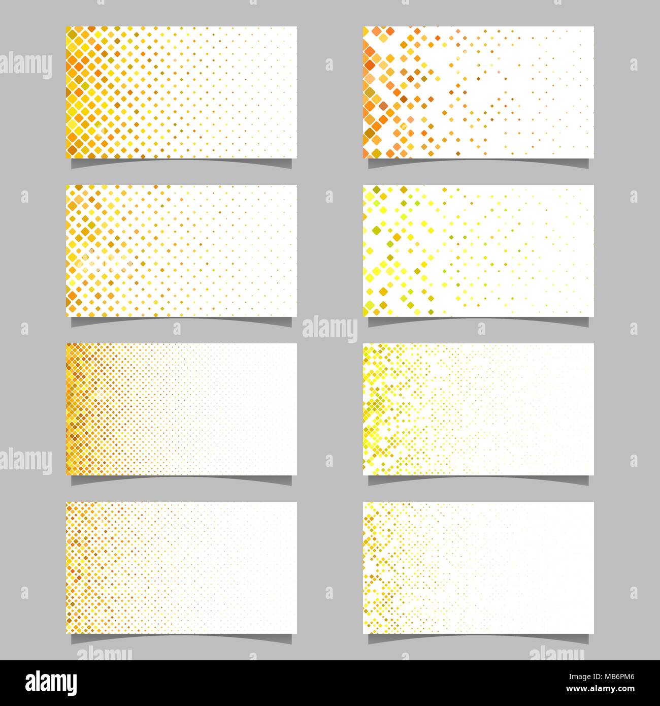 Rounded square pattern business card template set Stock Vector
