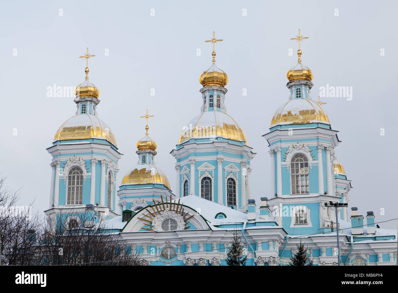 St. Nicholas Naval Cathedral, St. Petersburg, Russia. Stock Photo