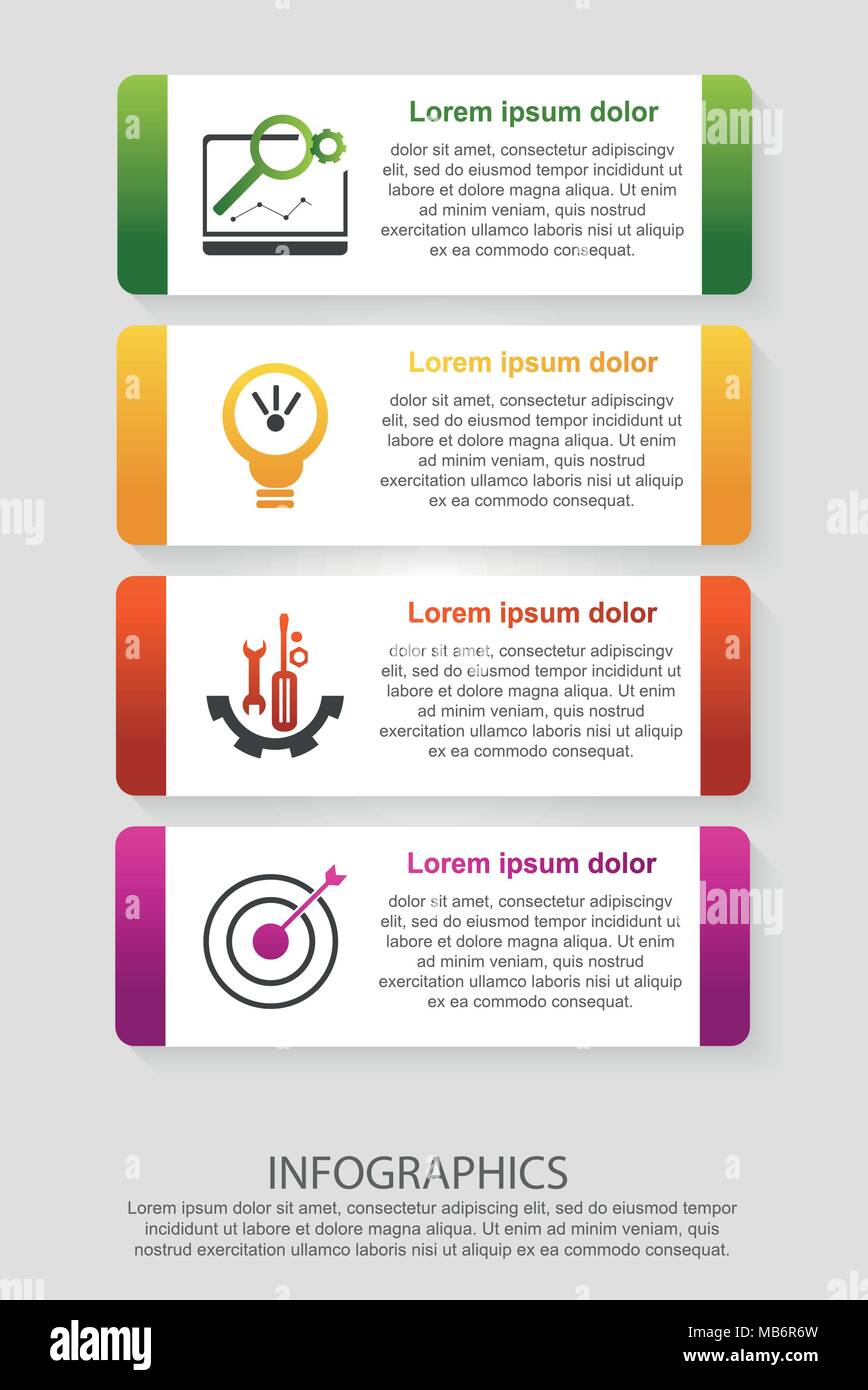 Modern vector illustration 3D. An infographic template with four steps ...