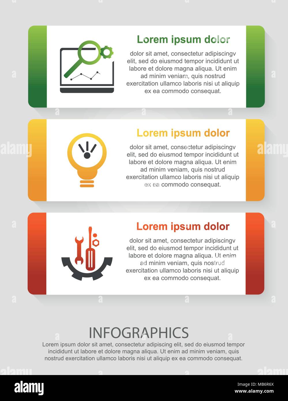 Modern vector illustration 3D. An infographic template with three steps ...