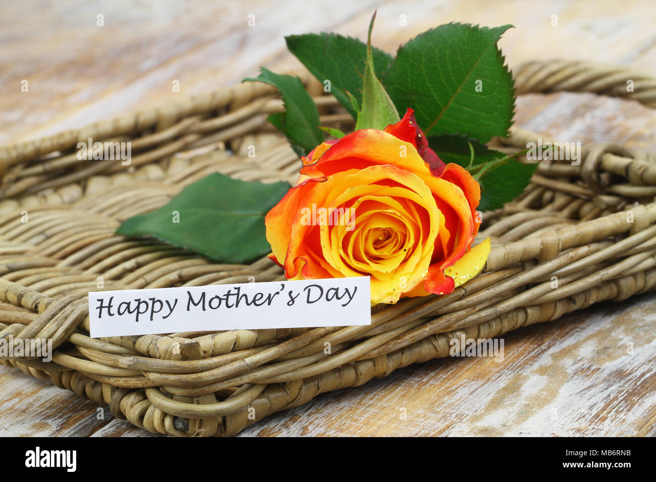 Happy Mothers day card with red and yellow rose covered with glitter ...