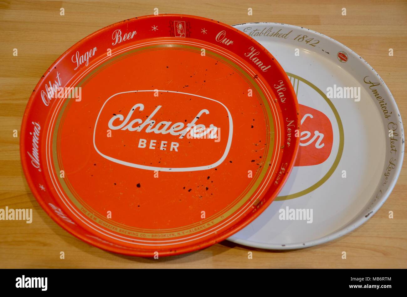 american schaefer company beer trays Stock Photo