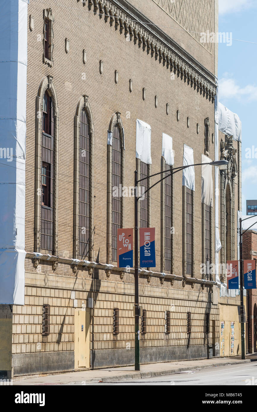 South facing side of the Uptown Theatre Stock Photo